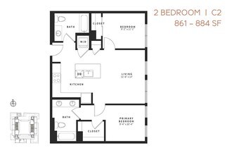Two Bedroom C2 940 floor plan